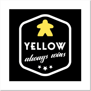 Yellow Always Wins Meeple Board Games Meeples and Roleplaying Addict - Tabletop RPG Vault Posters and Art